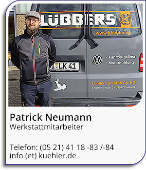 Patrick Neumann, Werkstattmitarbeiter
